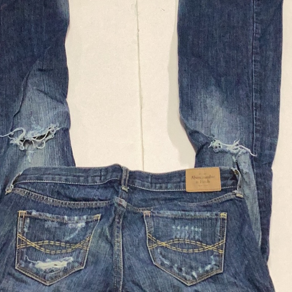 Abercrombie & Fitch Dark Wash Distressed Emma Jeans - Picture 5 of 10